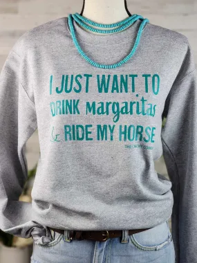 Heather Gray Drink Margaritas Pullover Sweatshirt